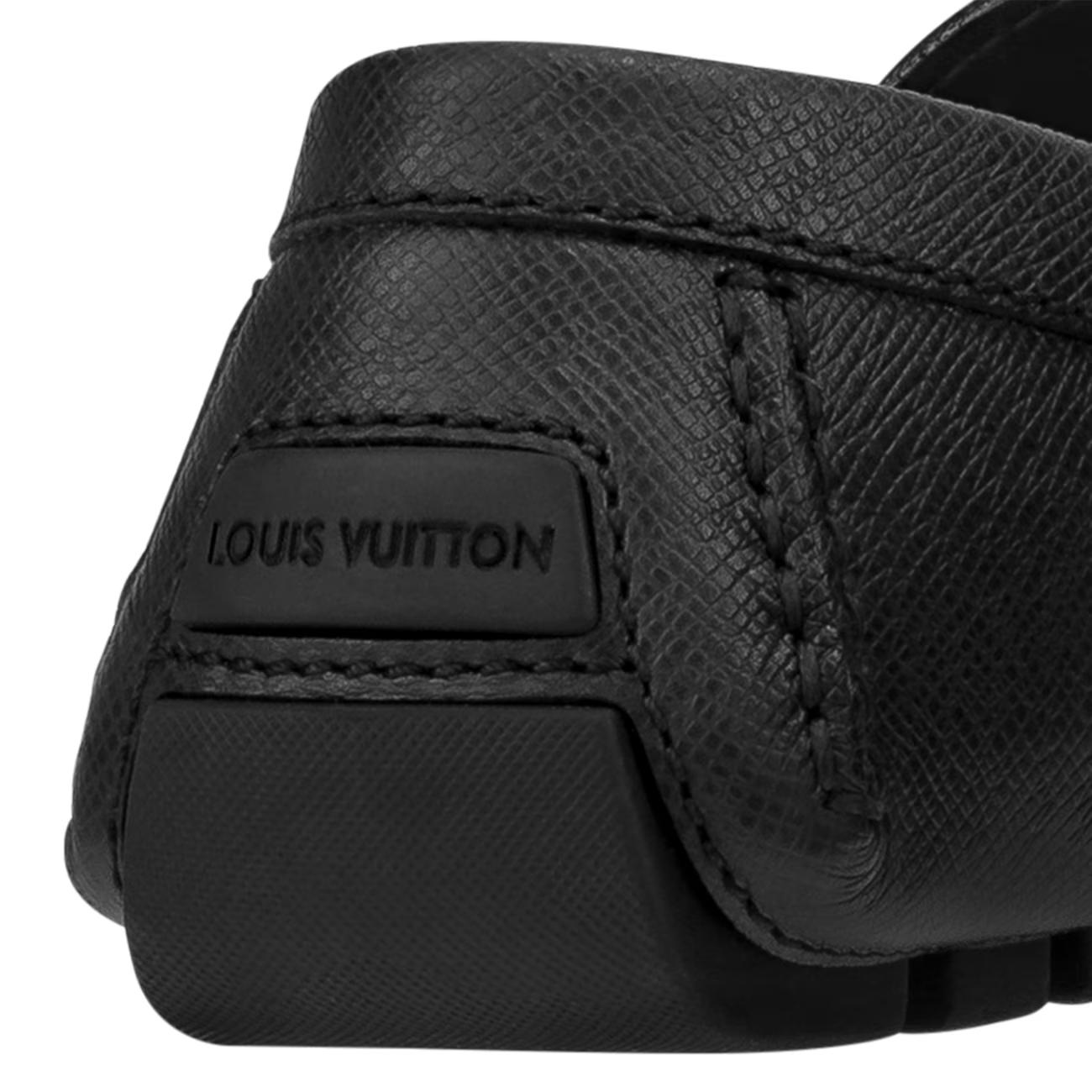 Giày Louis Vuitton Monte Carlo Moccasin Nam Đen Trơn 